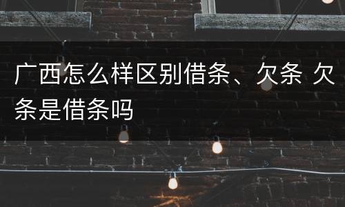 广西怎么样区别借条、欠条 欠条是借条吗