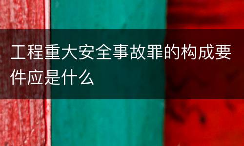 工程重大安全事故罪的构成要件应是什么