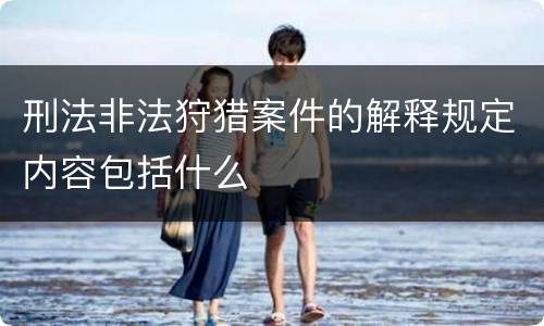 刑法非法狩猎案件的解释规定内容包括什么