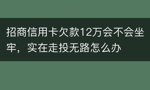 招商信用卡欠款12万会不会坐牢，实在走投无路怎么办
