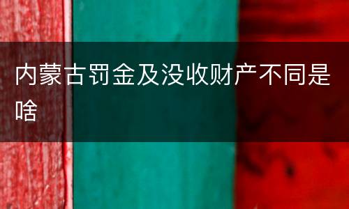 内蒙古罚金及没收财产不同是啥