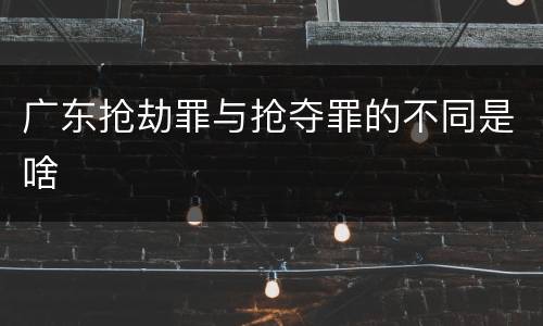广东抢劫罪与抢夺罪的不同是啥