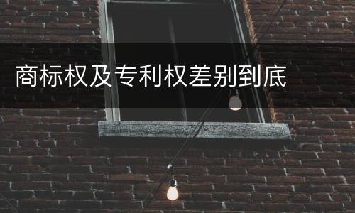 商标权及专利权差别到底