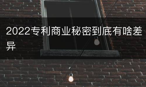 2022专利商业秘密到底有啥差异