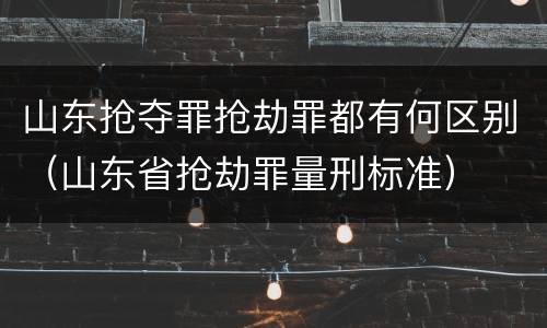 山东抢夺罪抢劫罪都有何区别（山东省抢劫罪量刑标准）