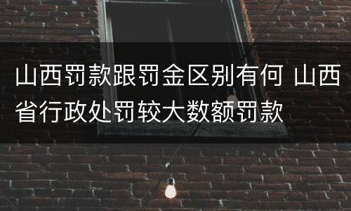 山西罚款跟罚金区别有何 山西省行政处罚较大数额罚款