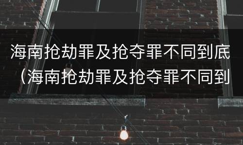 海南抢劫罪及抢夺罪不同到底（海南抢劫罪及抢夺罪不同到底判几年）