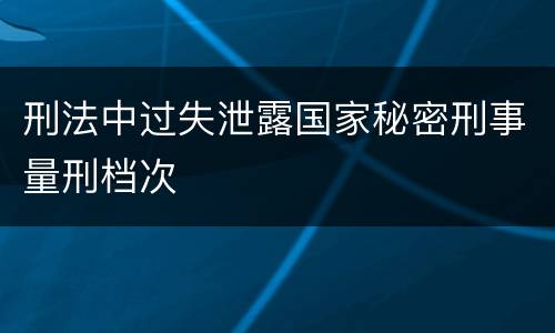 刑法中过失泄露国家秘密刑事量刑档次