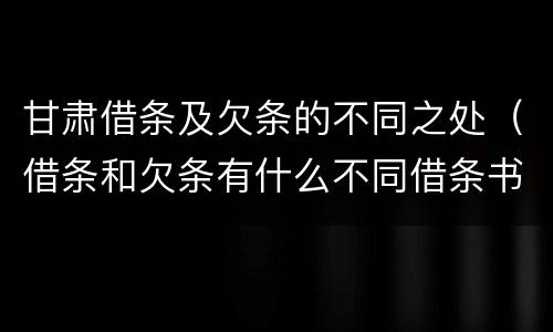 甘肃借条及欠条的不同之处（借条和欠条有什么不同借条书写）