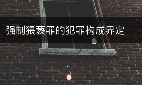 强制猥亵罪的犯罪构成界定