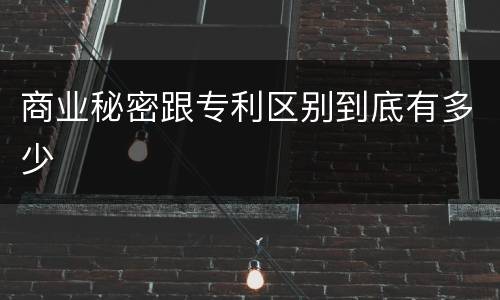 商业秘密跟专利区别到底有多少