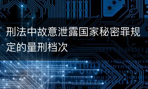 刑法中故意泄露国家秘密罪规定的量刑档次