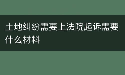土地纠纷需要上法院起诉需要什么材料