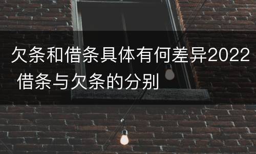 欠条和借条具体有何差异2022 借条与欠条的分别