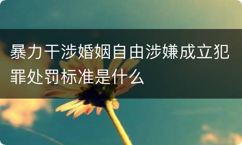 暴力干涉婚姻自由涉嫌成立犯罪处罚标准是什么