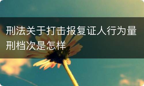 刑法关于打击报复证人行为量刑档次是怎样