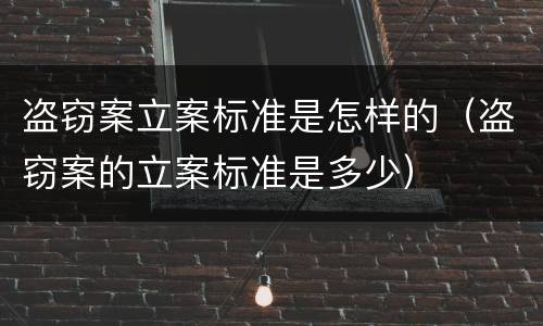 盗窃案立案标准是怎样的（盗窃案的立案标准是多少）