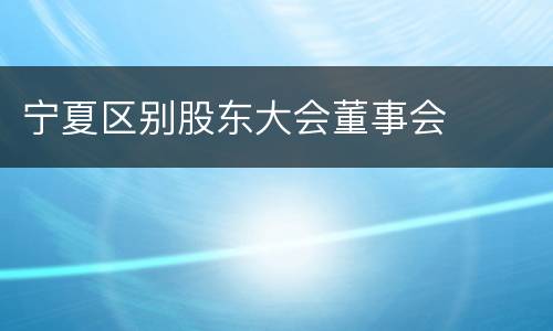 宁夏区别股东大会董事会