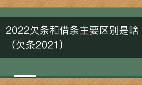 2022欠条和借条主要区别是啥（欠条2021）