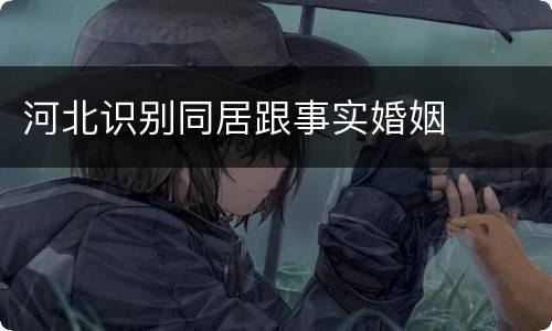 河北识别同居跟事实婚姻