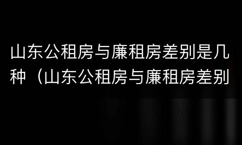 山东公租房与廉租房差别是几种（山东公租房与廉租房差别是几种吗）