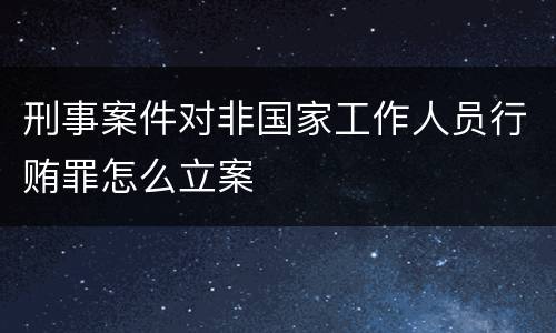 刑事案件对非国家工作人员行贿罪怎么立案