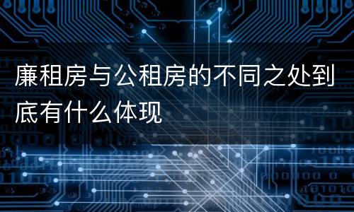 廉租房与公租房的不同之处到底有什么体现