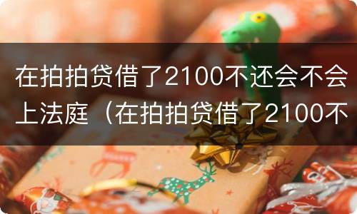 在拍拍贷借了2100不还会不会上法庭(在拍拍贷借了2100不还会不会上法庭起诉)