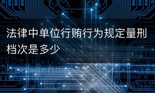 法律中单位行贿行为规定量刑档次是多少