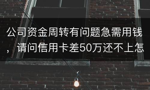 公司资金周转有问题急需用钱，请问信用卡差50万还不上怎么办