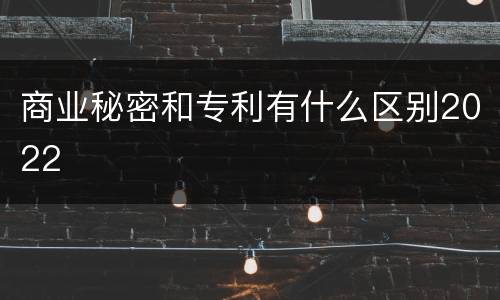 商业秘密和专利有什么区别2022