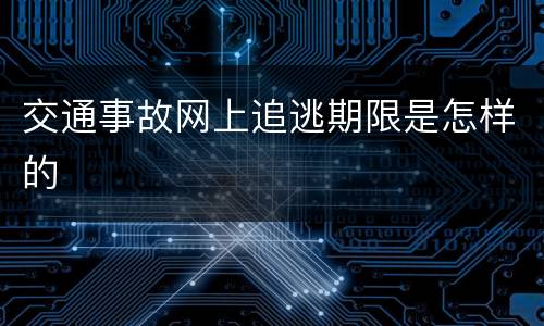 交通事故网上追逃期限是怎样的