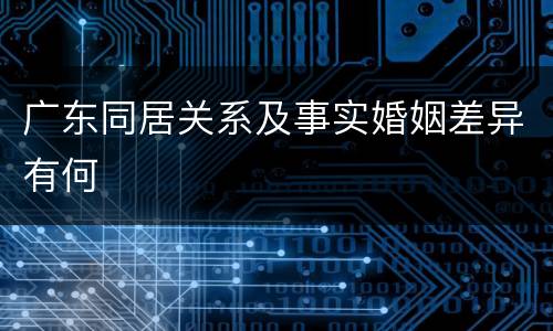 广东同居关系及事实婚姻差异有何