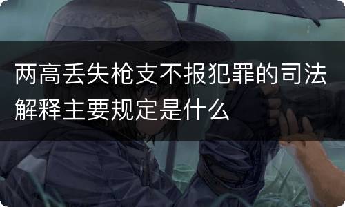 两高丢失枪支不报犯罪的司法解释主要规定是什么