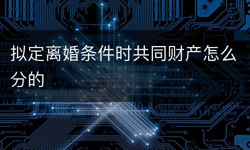 拟定离婚条件时共同财产怎么分的