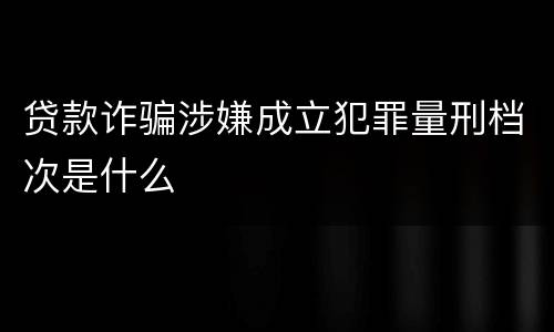 贷款诈骗涉嫌成立犯罪量刑档次是什么