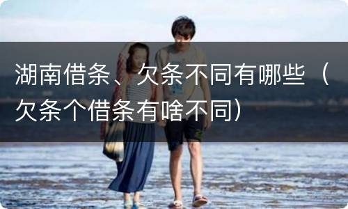 湖南借条、欠条不同有哪些（欠条个借条有啥不同）