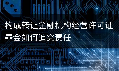 构成转让金融机构经营许可证罪会如何追究责任