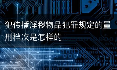 犯传播淫秽物品犯罪规定的量刑档次是怎样的
