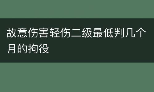 故意伤害轻伤二级最低判几个月的拘役