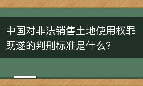 中国对非法销售土地使用权罪既遂的判刑标准是什么？