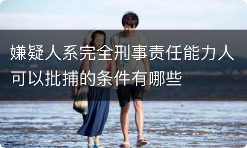 嫌疑人系完全刑事责任能力人可以批捕的条件有哪些