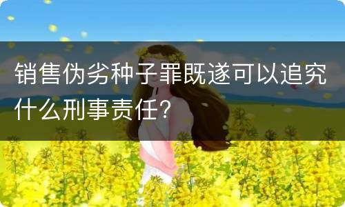 销售伪劣种子罪既遂可以追究什么刑事责任?