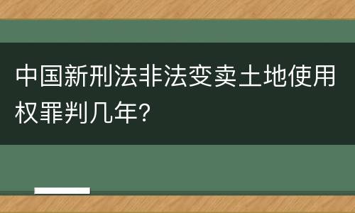 中国新刑法非法变卖土地使用权罪判几年？