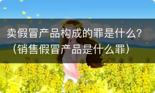 卖假冒产品构成的罪是什么？（销售假冒产品是什么罪）