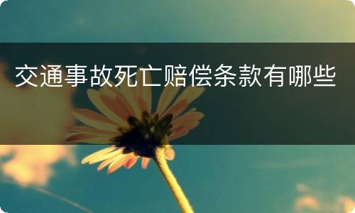 交通事故死亡赔偿条款有哪些
