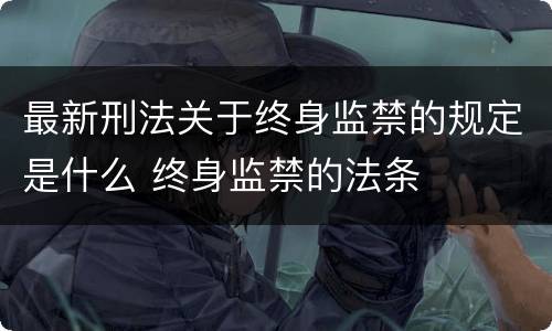 最新刑法关于终身监禁的规定是什么 终身监禁的法条