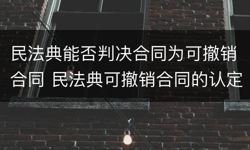 民法典能否判决合同为可撤销合同 民法典可撤销合同的认定及处理