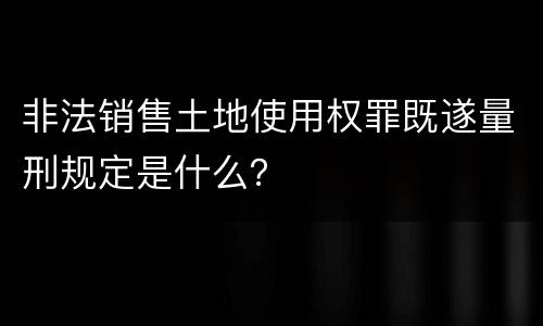 非法销售土地使用权罪既遂量刑规定是什么？