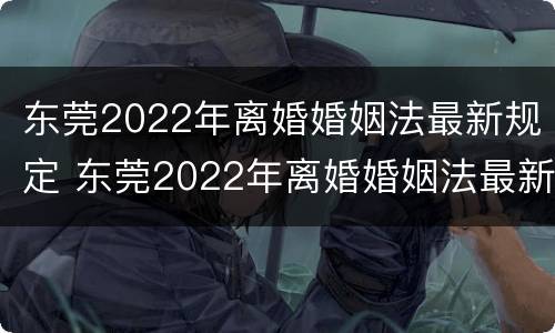 东莞2022年离婚婚姻法最新规定 东莞2022年离婚婚姻法最新规定是